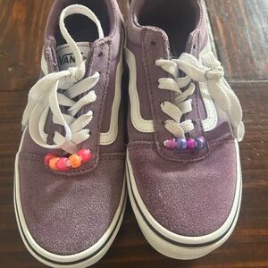 Vans Kids Lavender and White Sneakers